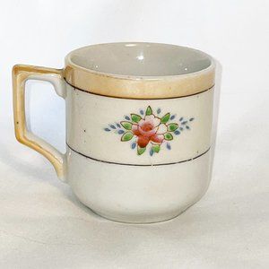 Vintage Tea Cup Floral Pale Orange Trim Made in Occupied Japan (1945 - 1952)